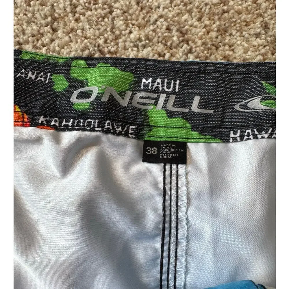 O'Neill MAUI Men's striped swim trunks/board shorts size 38, surfer, skater